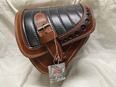 部品屋K&W 【Lucky Custom Leather】サドルバッグ タイプ1 サイドバッグ 車体用バッグ・ケース カラー:ブラウン×ブラック|ウェビック 店