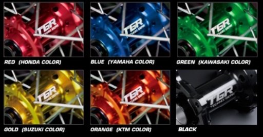 TGR TECHNIX GEAR TGRテクニクスギア TYPE-R Super Motard(モタード)用ホイール(前後セット) YZ250F YZ450F YZ450FX WR450F YAMAHA ヤマハ ホイール ホイール関連 足回り ハブカラー：ブルー(基本色) / ブラックスポーク：リアのみ / リムサイズ：(リア)4.5-17inch｜ウェビック　店