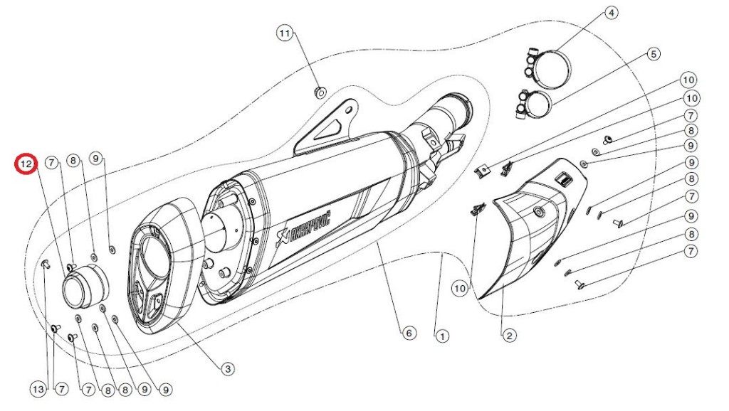 AKRAPOVIC アクラポビッチ 【リペアパーツ】V-TUV161 insert SS S1000XR BMW バッフル・インナーサイレンサー マフラー