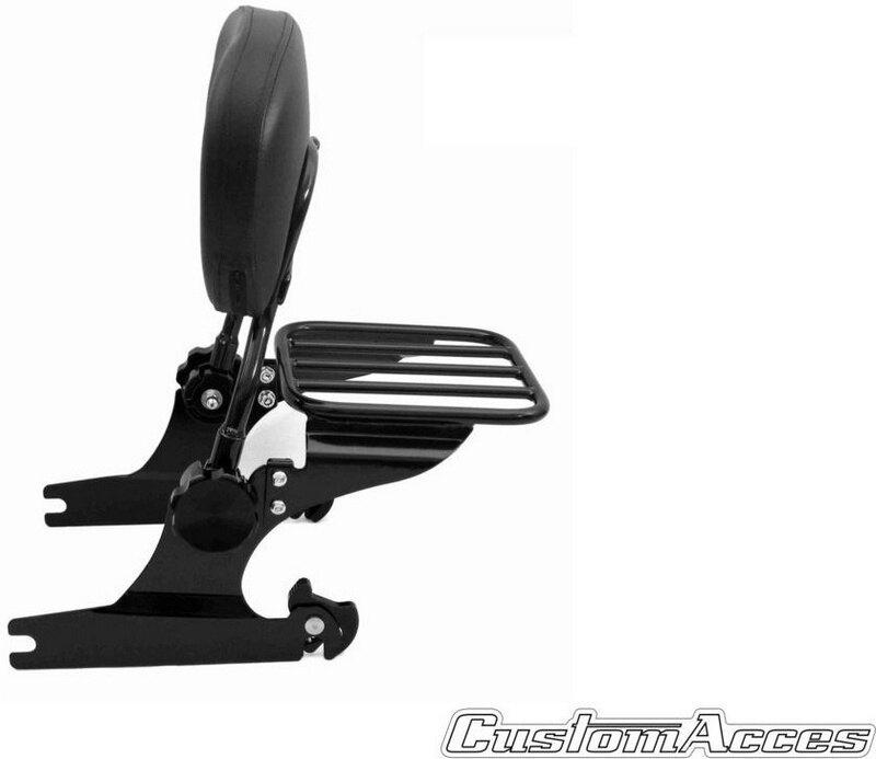 CUSTOM ACCES カスタムアクセス Sissybar Luxus Softail Model Black バックレスト 外装