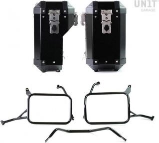 UNIT GARAGE ユニットガレージ Unit Garage Pair of aluminium Panniers Atlas 40L+34L with Inox Subframe Yamaha | AL1C_BL+3206_BL パニアケース 車体用バッグ・ケース