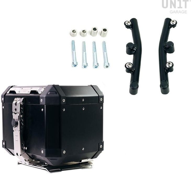 UNIT GARAGE ユニットガレージ Unit Garage Atlas 36L Aluminum Top Case + Husqvarna Norden 901 Plate with support， Black | AL3+3006_BL-Black トップケース・テールボックス 車体用バッグ・ケース