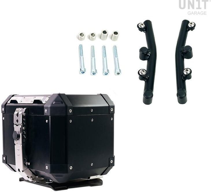 UNIT GARAGE ユニットガレージ Unit Garage Atlas 36L Aluminum Top Case + Husqvarna Norden 901 Plate with support， Silver | AL3+3006_BL-Silver トップケース・テールボックス 車体用バッグ・ケース｜ウェビック　店