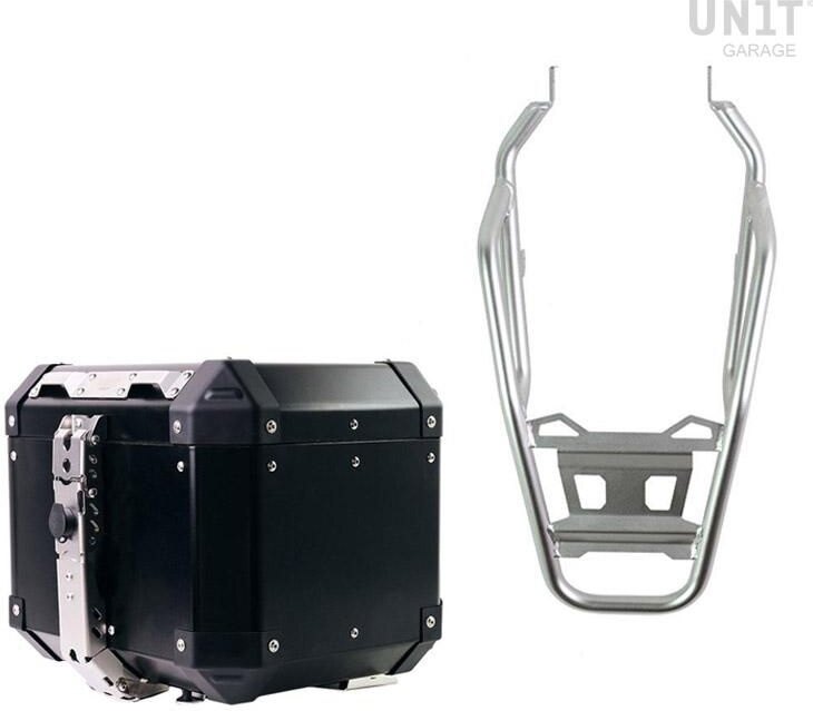 UNIT GARAGE ユニットガレージ Unit Garage Atlas 36L Aluminum Top Case + Rear luggage rack with passenger grip， Silver | AL4_BL+3104-Silver トップケース・テールボックス 車体用バッグ・ケース｜ウェビック　店