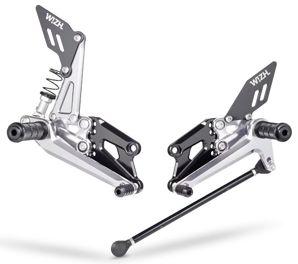 WIZH ウィズ BEV2 バックステップ YZF-R125/R15 V4/M (21-) (QS) YZF-R125 YZF-R15 YZF-R15M YAMAHA ヤマハ ステップ 足回り Color:Siliver / Adapter type:without PLUS adapter / Pedal type:exchange foldable pedal / Heel guard type:without PLUS heel guard|ウェビック 店