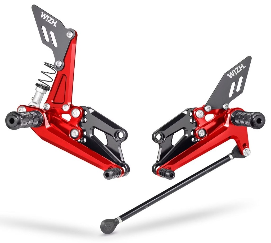 WIZH ウィズ BEV2 バックステップ YZF-R125/R15 V4/M (21-) (QS非搭載モデル) YZF-R125 YZF-R15 YZF-R15M YAMAHA ヤマハ ステップ 足回り Color:Red / Adapter type:without PLUS adapter / Pedal type:exchange foldable pedal|ウェビック 店