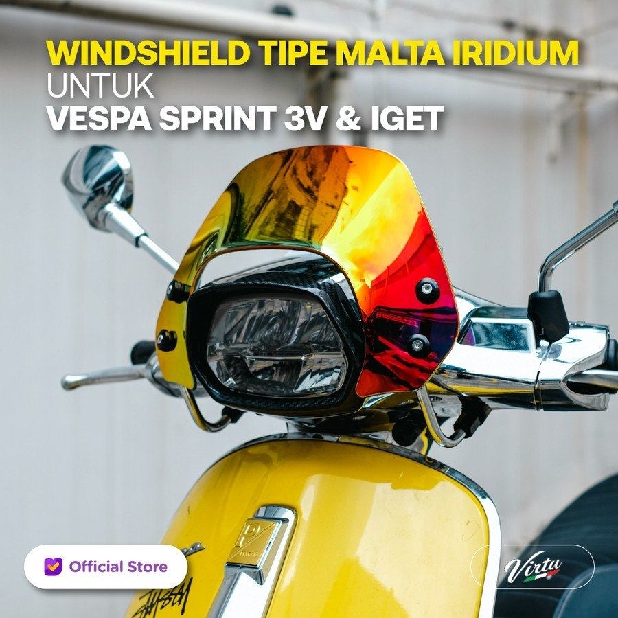 Virtu バーチュ Malta Iridium Windshield Sprint150 Vespa ベスパ スクリーン 外装｜ウェビック　店