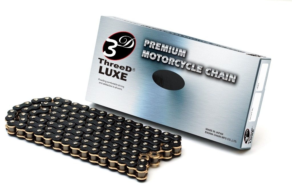 EKチェーン 江沼チェーン ThreeD LUXE (スリードリュクス) チェーン 525L/3Dブラック&ゴールド【カシメ(MLJ)ジョイント付属】 APRILIA アプリリア BMW CAGIVA カジバ DUCATI ドゥカティ HONDA ホンダ KAWASAKI カワサキ SUZUKI スズキ トライアンフ YAMAHA ヤマハ 駆動系|ウェビック 店
