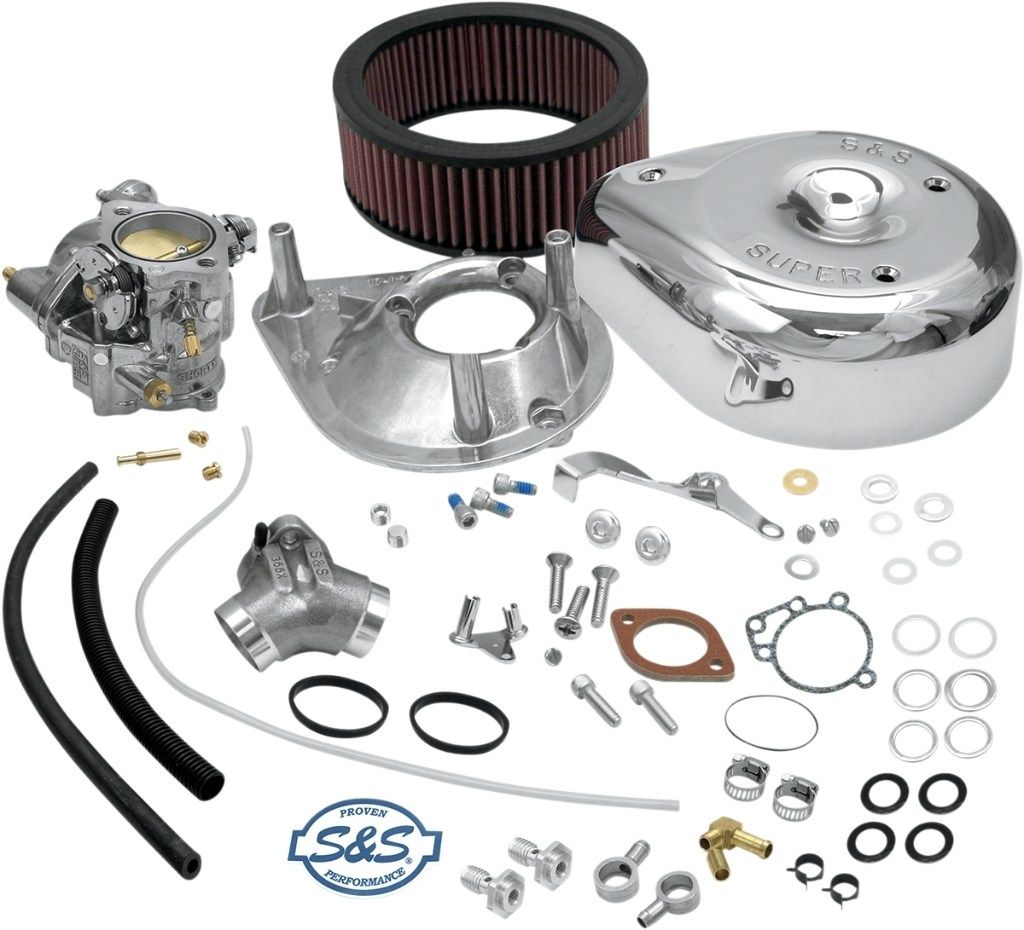 S&S CYCLE エスアンドエス サイクル Super E Carburetor Kit w/ Manifold［DS-0409］ 883 Hugger XLH 1200 Custom XLC Roadster XLR Sportster Deluxe Sport XLS HARLEY-DAVIDSON ハーレーダビッドソン キャブレター 吸気関連 エンジン｜ウェビック　店