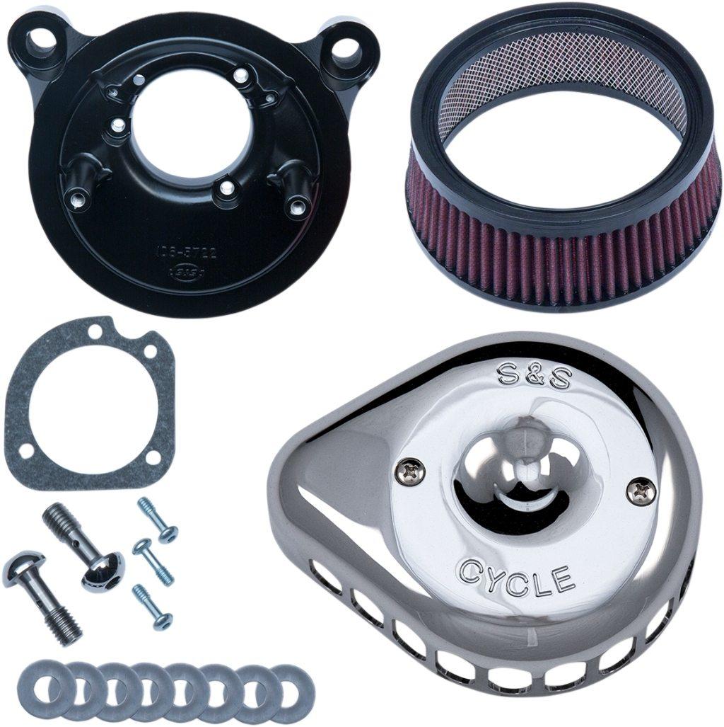 S&S CYCLE エスアンドエス サイクル Mini Teardrop Stealth Air Cleaner Kit HARLEY-DAVIDSON ハーレーダビッドソン エアクリーナー・エアクリーナーエレメント 吸気関連 エンジン Color/Finish：Chrome(Base Color：Silver/Base Finish：Chrome)［1010-2327］｜ウェビック　店