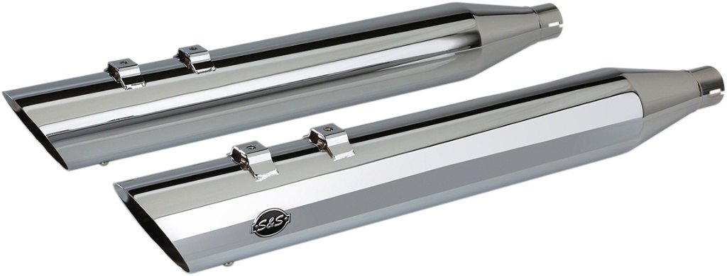 S&S CYCLE エスアンドエス サイクル Slash Cut スリップオンマフラー HARLEY-DAVIDSON ハーレーダビッドソン マフラー COLOR：Natural (Chrome FINISH)／Natural END CAP (Chrome FINISH) [1801-1209]｜ウェビック　店