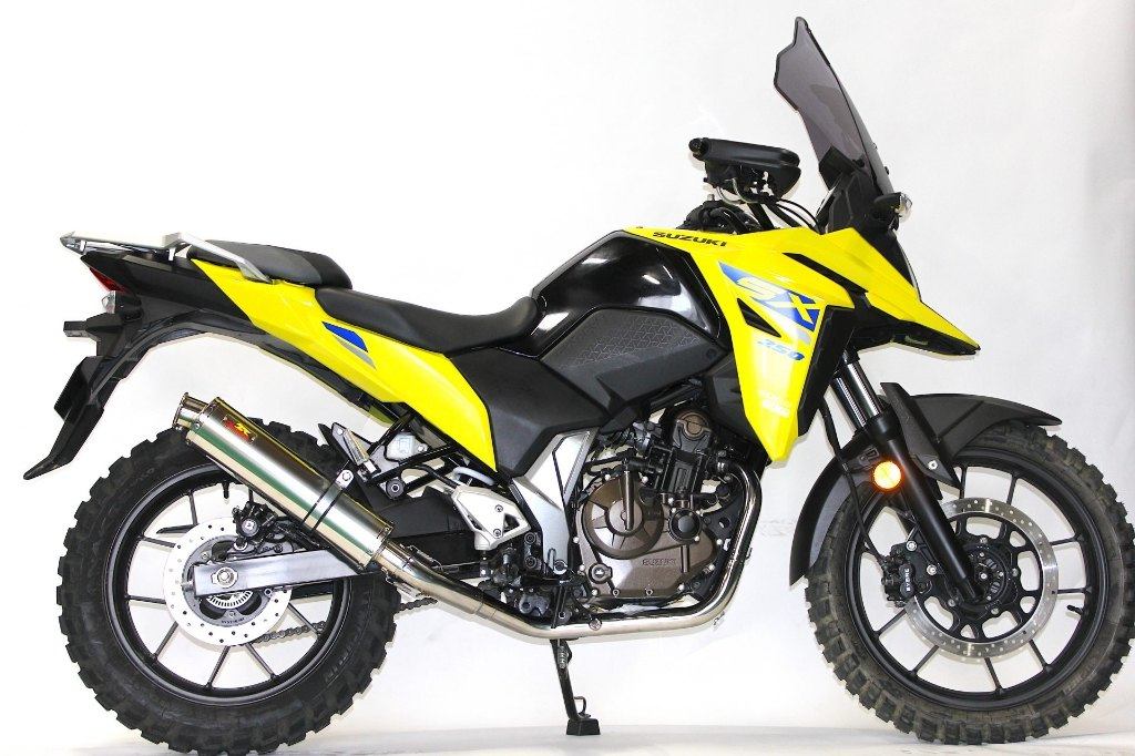 Realize リアライズ Aria(アリア) マフラー Vストローム250SX SUZUKI スズキ フルエキゾーストマフラー サイレンサーシェル：ステンレス / エンドタイプ：Type-C(カールエンド)画像
