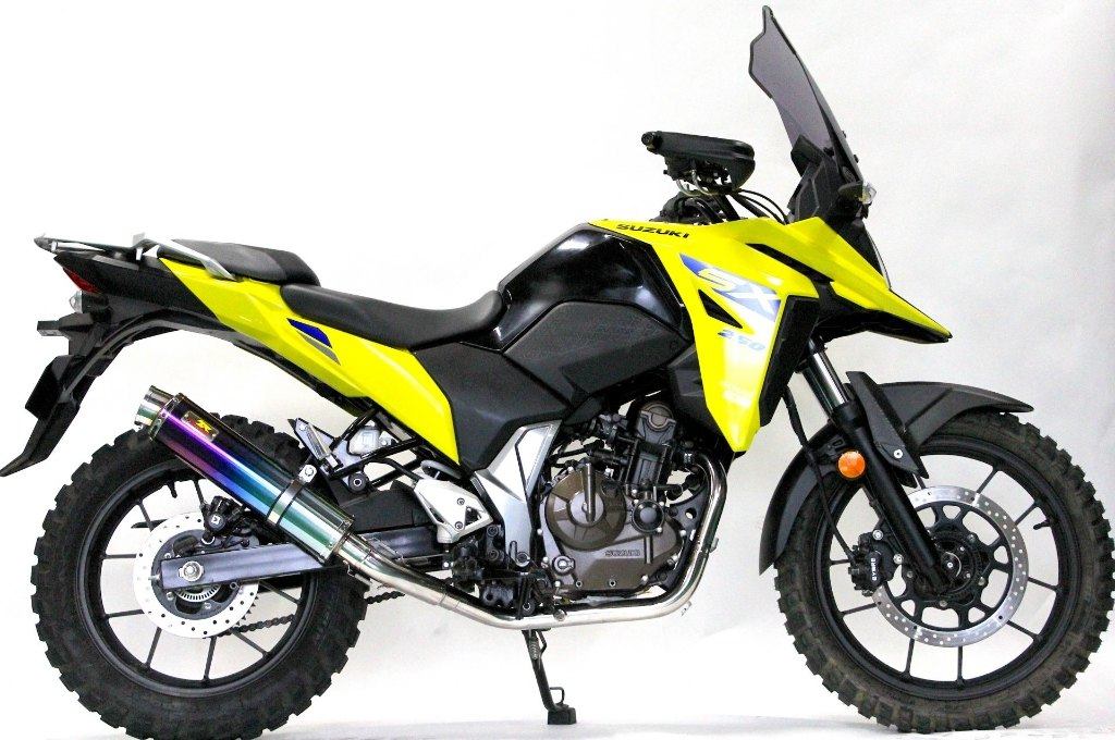 Realize リアライズ Aria(アリア) マフラー Vストローム250SX SUZUKI スズキ フルエキゾーストマフラー サイレンサーシェル:チタン / エンドタイプ:Type-S(スラッシュエンド)