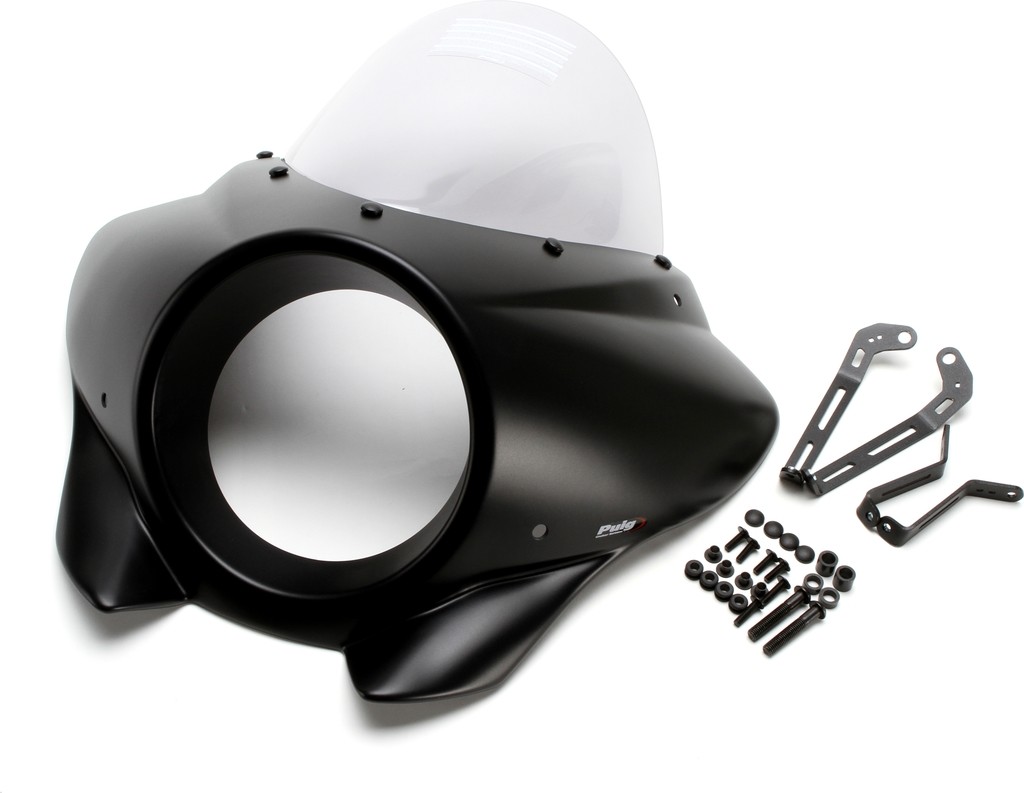 Puig プーチ セミフェアリング ミラージュ ツーリング(Mirage Semifairing) レブル1100 HONDA ホンダ ビキニカウル カウル関連 外装 カラー：マッドブラック／スモーク｜ウェビック　店 44,000円