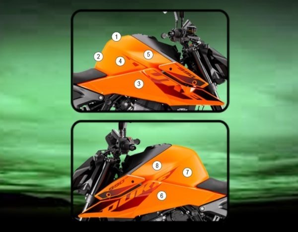 EAZI-GUARD イージーガード PPF FULL TANK PROTECTION 990 Duke KTM プロテクションフィルム・保護フィルム 外装 カラー：マットサーフェス (艶なし)