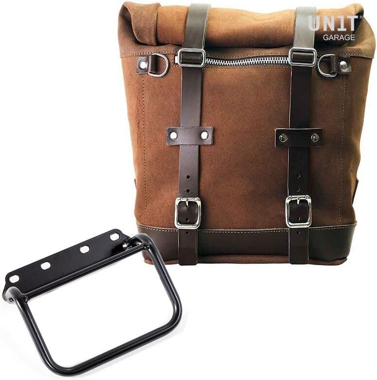 UNIT GARAGE ユニットガレージ Unit Garage Waxed suede side pannier Scram 22L-30L + subframe R80 G/S， ColoradoBrown | U202+1008-ColoradoBrown サイドバッグ 車体用バッグ・ケース｜ウェビック　店