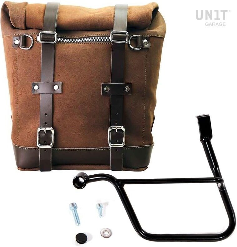 UNIT GARAGE ユニットガレージ Unit Garage Waxed suede side pannier Scram 22L-30L + Left Subframe Triumph Street 900 Series (2017 until now)， ColoradoBrown | U202+1013SX-ColoradoBrown サイドバッグ 車体用バッグ・ケース