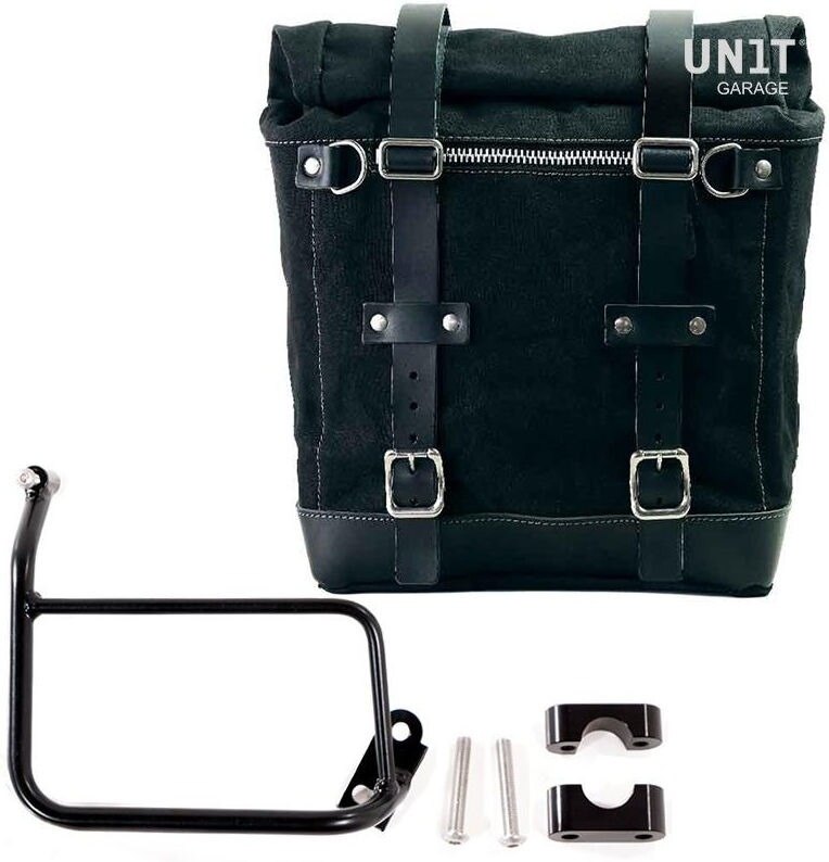 UNIT GARAGE ユニットガレージ Unit Garage Canvas Side Pannier Scram 22L-30L + Subframe R 1200 GS， Black/Black | U201+1229-Black-Black サイドバッグ 車体用バッグ・ケース｜ウェビック　店