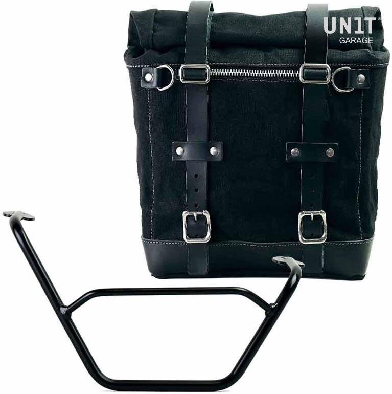 UNIT GARAGE ユニットガレージ Unit Garage Canvas Side Pannier Scram 22L-30L + Right subframe R1200 GS LC， Black/Black | U201+1901DX-Black-Black サイドバッグ 車体用バッグ・ケース
