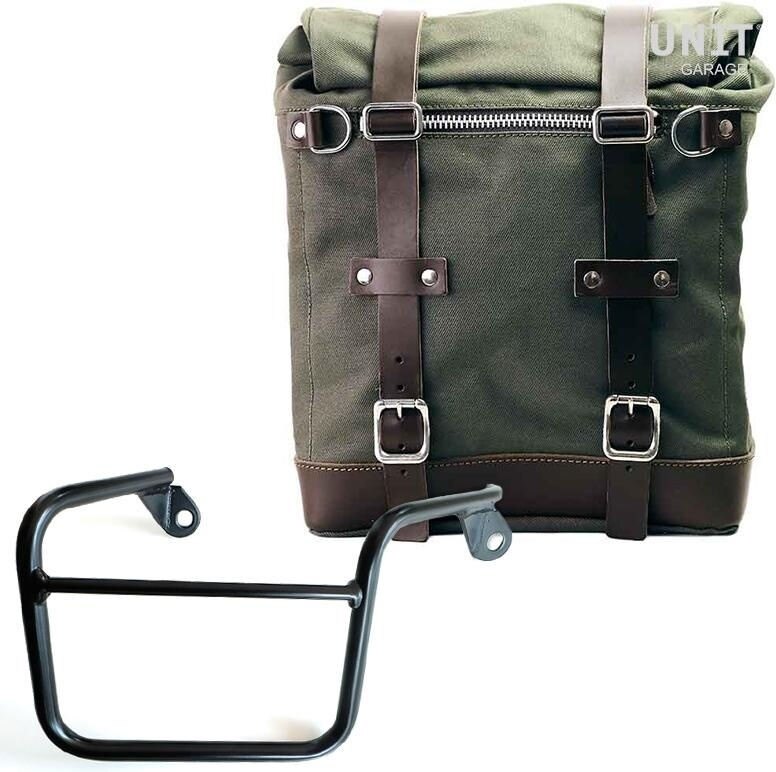 UNIT GARAGE ユニットガレージ Unit Garage Canvas Side Pannier Scram 22L-30L + Right Subframe Mash， Green/Brown | U201+2600DX-Green-Brown サイドバッグ 車体用バッグ・ケース 74,988円