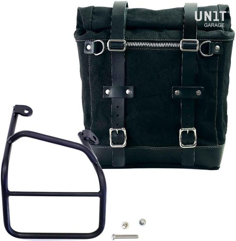 UNIT GARAGE ユニットガレージ Unit Garage Canvas Side Pannier Scram 22L-30L + right subframe Ducati Scrambler 1100, Black/Black | U201+1010DX-Black-Black サイドバッグ 車体用バッグ・ケース