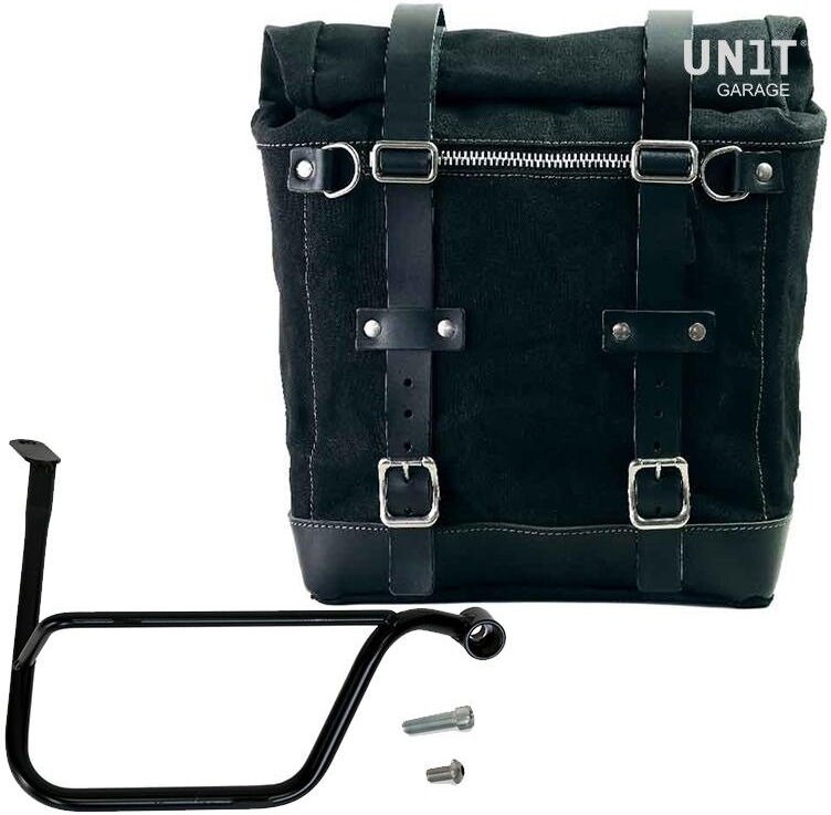 UNIT GARAGE ユニットガレージ Unit Garage Canvas Side Pannier Scram 22L-30L + Right Subframe Triumph Thruxton & R 1200 (2016 until now)， Black/Black | U201+1020DX-Black-Black サイドバッグ 車体用バッグ・ケース｜ウェビック　店 62,240円
