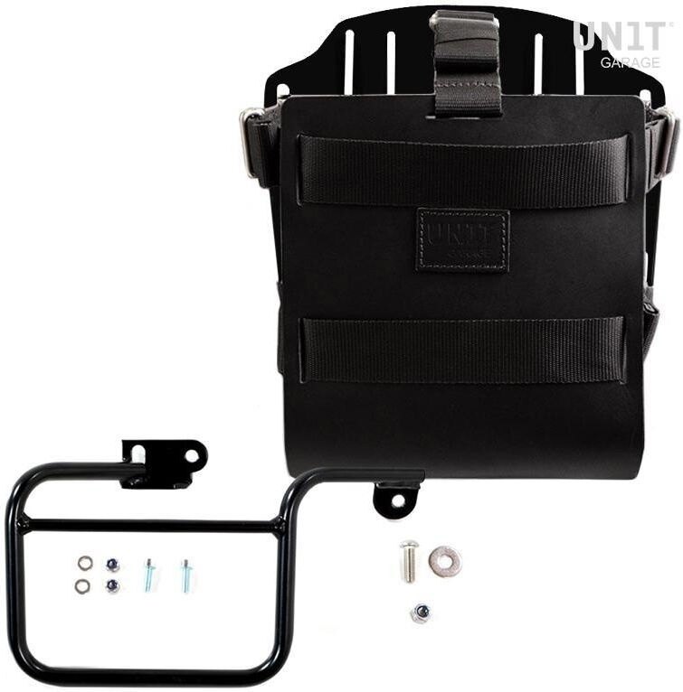 UNIT GARAGE ユニットガレージ Unit Garage Carrying system in aluminum with adjustable leather front， Quick Release System and frame (1983-1996)， Black/Black | U085+U000+1806-Black-Black バッグ・ボックス取り付けステー 車体用バッグ・ケース 66,347円