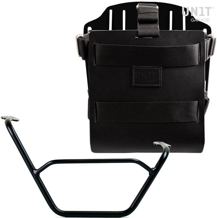 UNIT GARAGE ユニットガレージ Unit Garage Carrying system in aluminum with adjustable leather front， Quick Release System and right frame， Black/Black | U085+U000+1901DX-Black-Black バッグ・ボックス取り付けステー 車体用バッグ・ケース