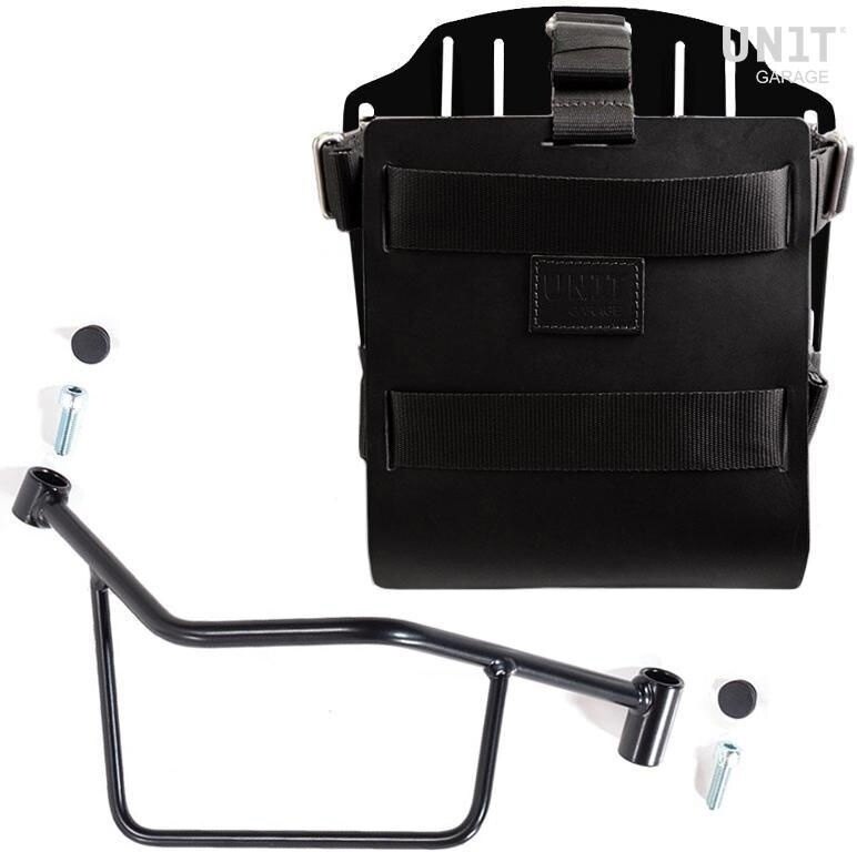 UNIT GARAGE ユニットガレージ Unit Garage Carrying system in aluminum with adjustable leather front， Quick Release System and frame， Black/Black | U085+U000+2101DX-Black-Black バッグ・ボックス取り付けステー 車体用バッグ・ケース