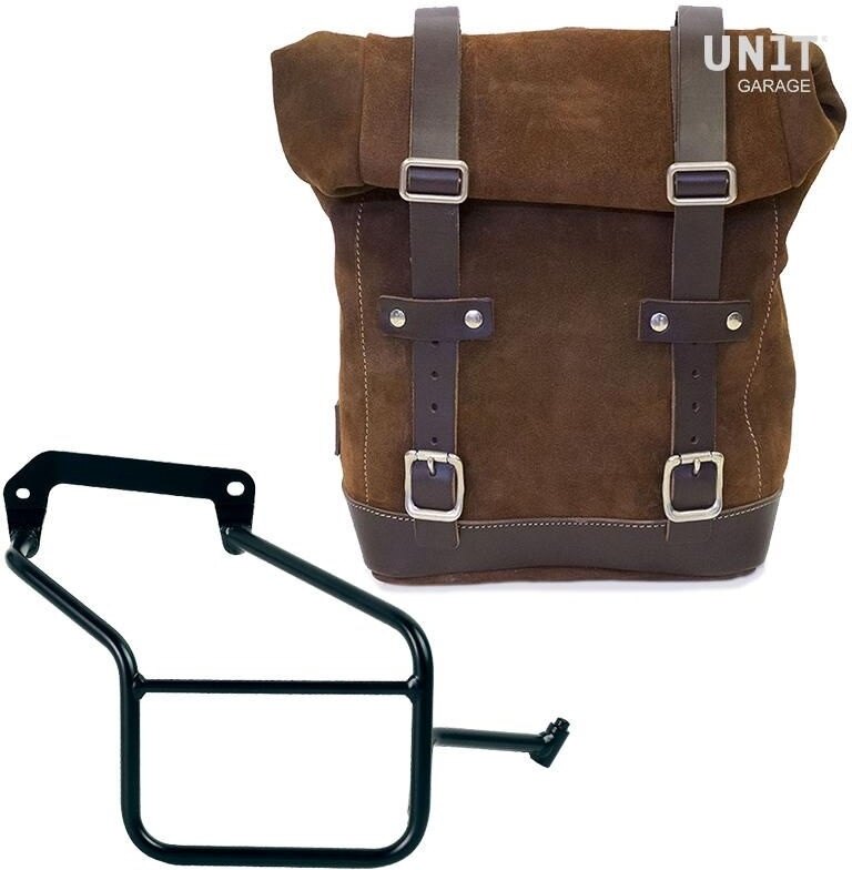 UNIT GARAGE ユニットガレージ Unit Garage Waxed Suede Side Pannier + Right Subframe Aprilia Tuareg 660, ColoradoBrown | U002+3600DX-ColoradoBrown サイドバッグ 車体用バッグ・ケース|ウェビック 店