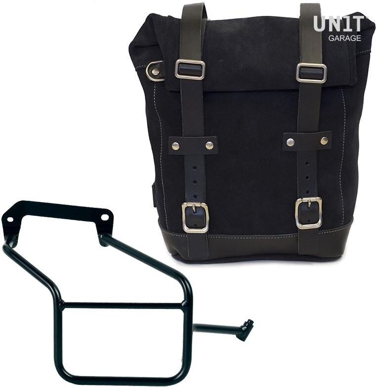 UNIT GARAGE ユニットガレージ Unit Garage Waxed Suede Side Pannier + Right Subframe Aprilia Tuareg 660, JetBlack | U002+3600DX-JetBlack サイドバッグ 車体用バッグ・ケース