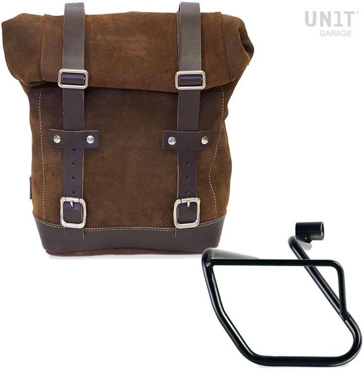 UNIT GARAGE ユニットガレージ Unit Garage Waxed Suede Side Pannier + Left Subframe BMW CE 04, ColoradoBrown | U002+3700SX-ColoradoBrown サイドバッグ 車体用バッグ・ケース|ウェビック 店