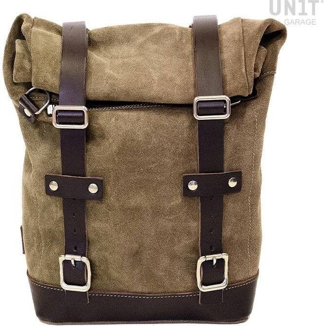 UNIT GARAGE ユニットガレージ Unit Garage Waxed suede side pannier 10L-14L， MossGrey | U002-MossGrey サイドバッグ 車体用バッグ・ケース