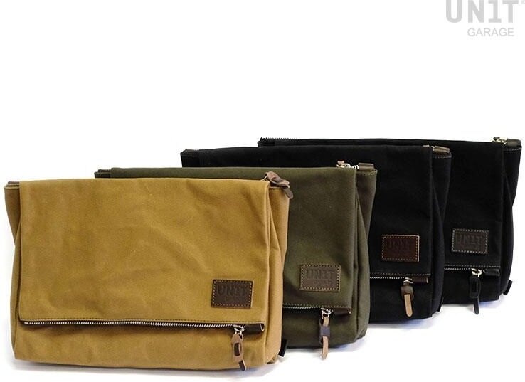 UNIT GARAGE ユニットガレージ Unit Garage Fezzan Canvas Messenger Bag, Black/Brown | U041-Black-Brown その他バッグ・ポーチ バッグ|ウェビック 店