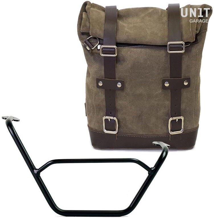 UNIT GARAGE ユニットガレージ Unit Garage Waxed Suede Side Pannier + Right subframe R1200 GS LC， MossGrey | U002+1901DX-MossGrey サイドバッグ 車体用バッグ・ケース｜ウェビック　店 63,368円