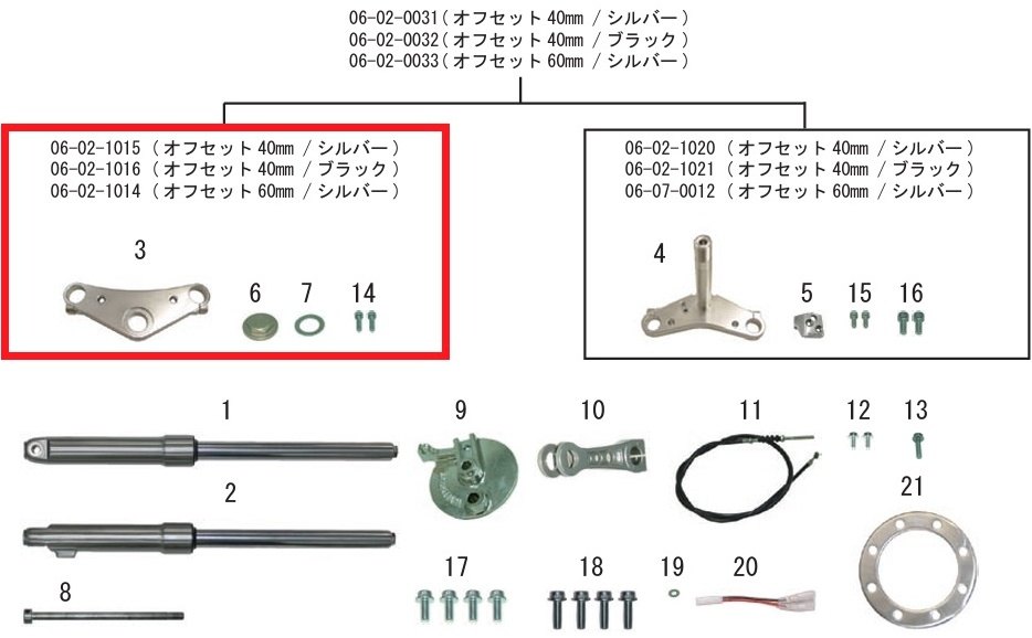 SP武川 SPタケガワ 【補修部品】トップブリッジ (40mmオフセット／174mmピッチ) モンキー HONDA ホンダ トップブリッジ ハンドル周辺パーツ ハンドル