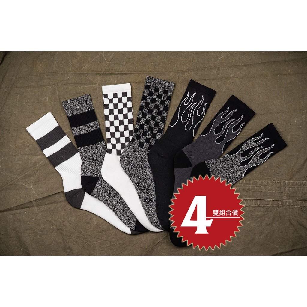 Metalize Productions メタライズプロダクションズ Vintage Mid-Calf 厚手コットンソックス 4足セット ソックス・靴下 フットウェア