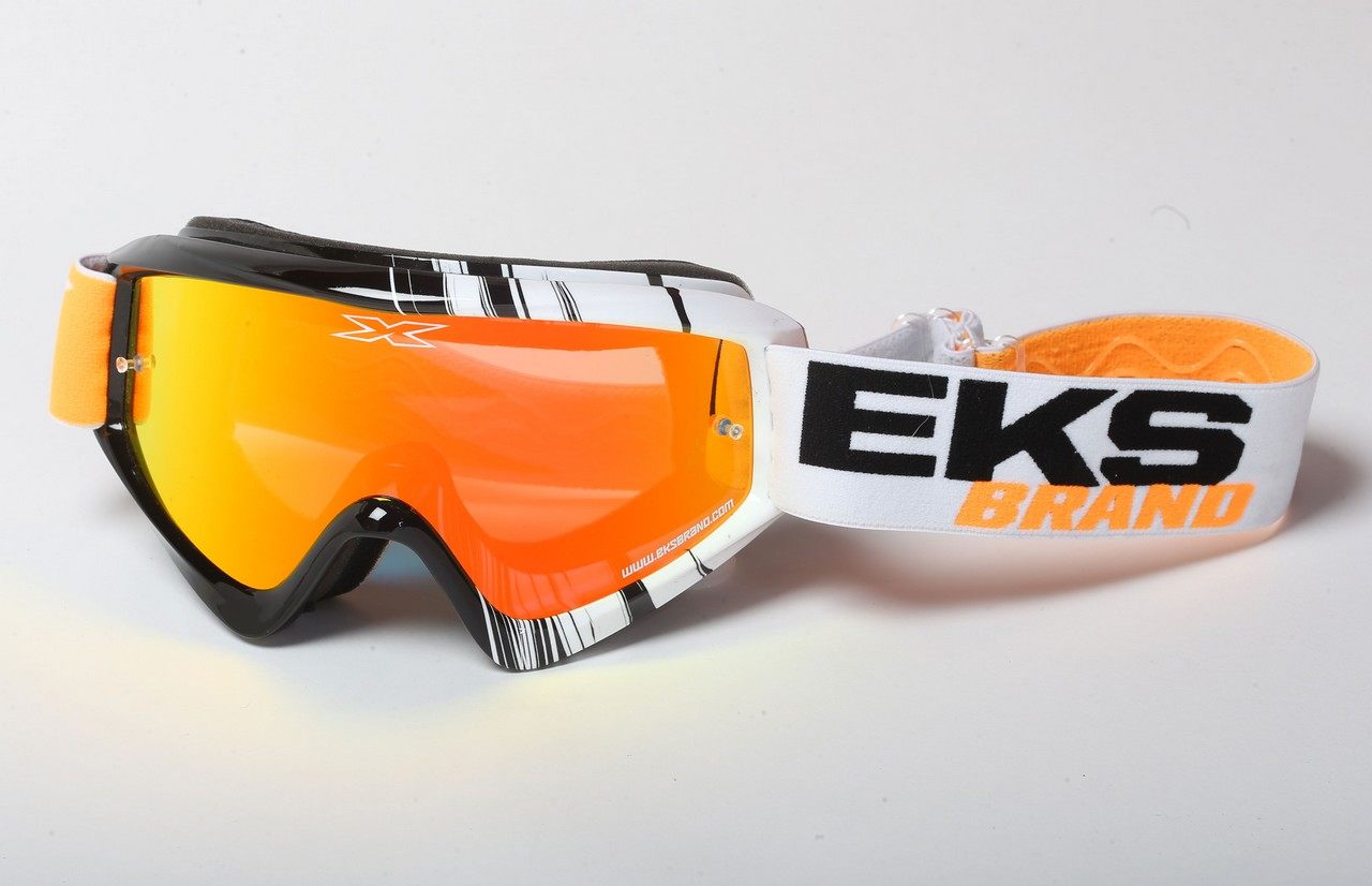 EKS Brand イーケーエスブランド X-Brand ゴーグル オフロードゴーグル アパレル 【PHANTOM】フレームカラー：ブラック・ホワイト／レンズカラー：オレンジミラー