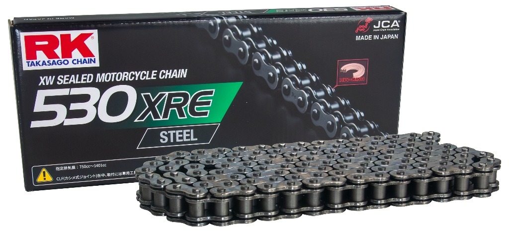 RK JAPAN RKジャパン 530XRE STEEL【カシメ(CLF)ジョイント付属】 DUCATI ドゥカティ HONDA ホンダ KAWASAKI カワサキ SUZUKI スズキ TRIUMPH トライアンフ YAMAHA ヤマハ チェーン 駆動系 チェーン数：142L