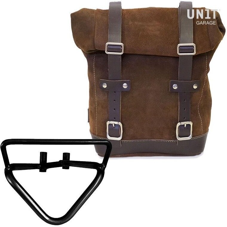 UNIT GARAGE ユニットガレージ Unit Garage Waxed Suede Side Pannier + Right Subframe husqvarna 401 (2020 until now)， ColoradoBrown | U002+3004DX-ColoradoBrown サイドバッグ 車体用バッグ・ケース