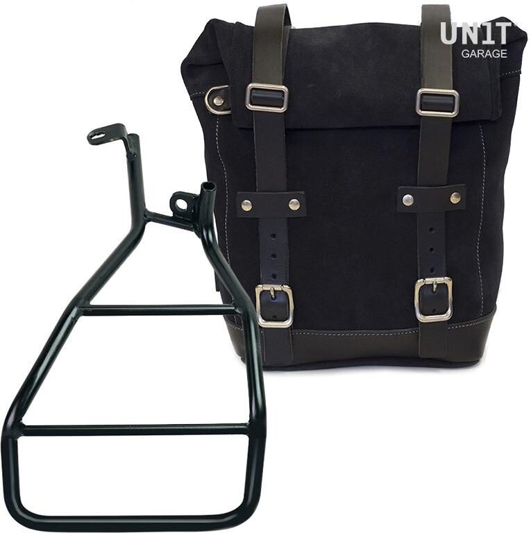 UNIT GARAGE ユニットガレージ Unit Garage Waxed Suede Side Pannier + Right Subframe Sportster S 1250, JetBlack | U002+3320DX-JetBlack サイドバッグ 車体用バッグ・ケース|ウェビック 店