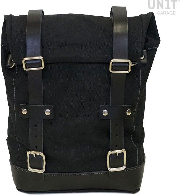 UNIT GARAGE ユニットガレージ Unit Garage Canvas side pannier 10L-14L， Black/Black | U001_Black-Black サイドバッグ 車体用バッグ・ケース｜ウェビック　店