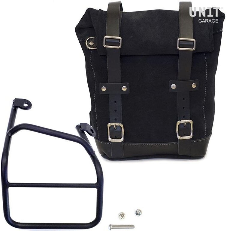 UNIT GARAGE ユニットガレージ Unit Garage Waxed Suede Side Pannier + Right Subframe Ducati Scrambler 1100， JetBlack | U002+1010DX-JetBlack サイドバッグ 車体用バッグ・ケース