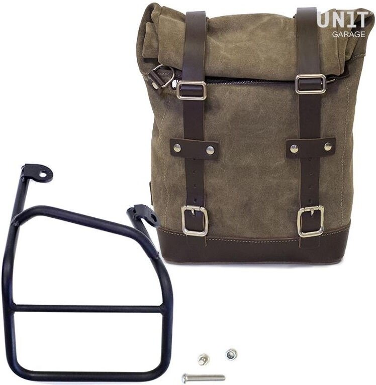 UNIT GARAGE ユニットガレージ Unit Garage Waxed Suede Side Pannier + Right Subframe Ducati Scrambler 1100， MossGrey | U002+1010DX-MossGrey サイドバッグ 車体用バッグ・ケース