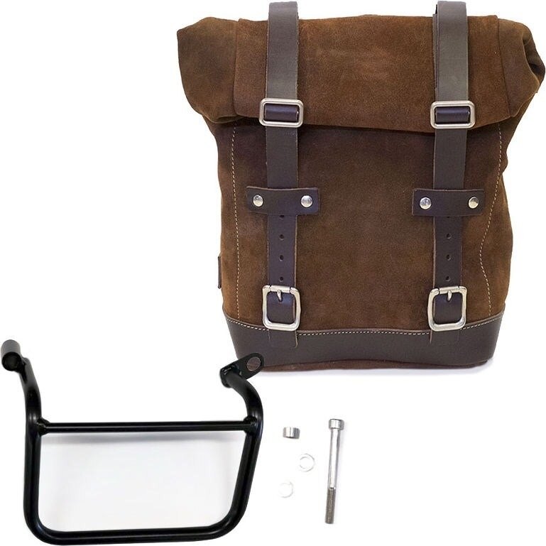 UNIT GARAGE ユニットガレージ Unit Garage WAXED SUEDE SIDE PANNIER + LEFT SUBFRAME TRIUMPH SCRAMBLER 1200 XC_XE， ColoradoBrown | U002-1019SX-ColoradoBrown サイドバッグ 車体用バッグ・ケース｜ウェビック　店