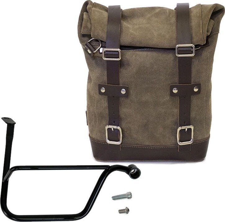 UNIT GARAGE ユニットガレージ Unit Garage WAXED SUEDE SIDE PANNIER + RIGHT SUBFRAME TRIUMPH SPEED TWIN, Mossgrey | U002-1020DX-Mossgrey サイドバッグ 車体用バッグ・ケース|ウェビック 店