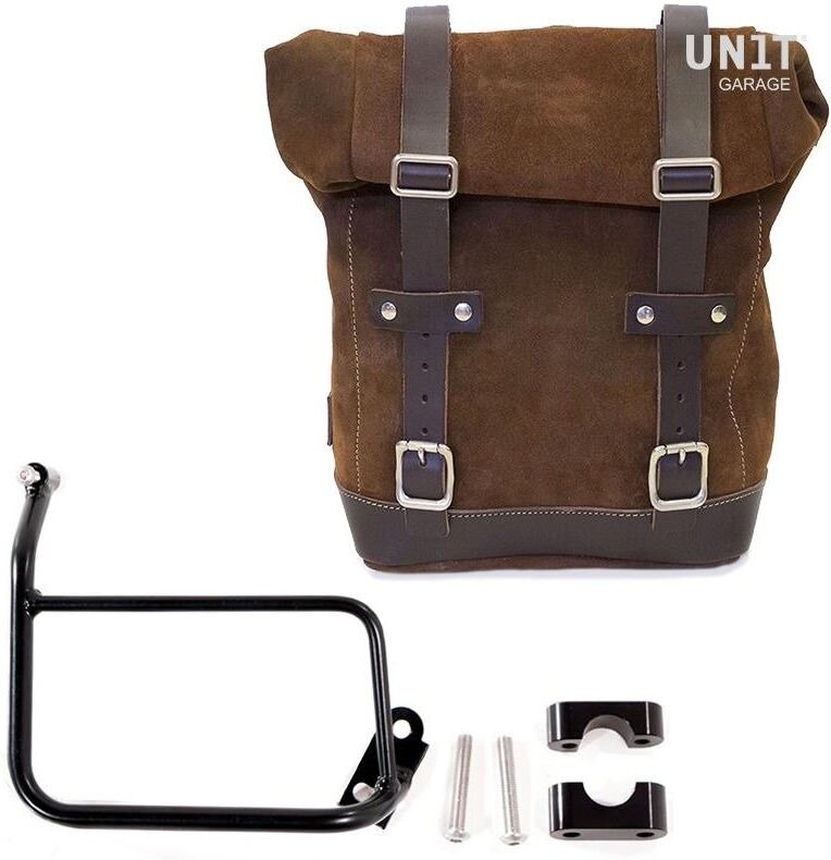 UNIT GARAGE ユニットガレージ Unit Garage Waxed Suede Side Pannier + Subframe R1200 GS, ColoradoBrown | U002+1229-ColoradoBrown サイドバッグ 車体用バッグ・ケース|ウェビック 店