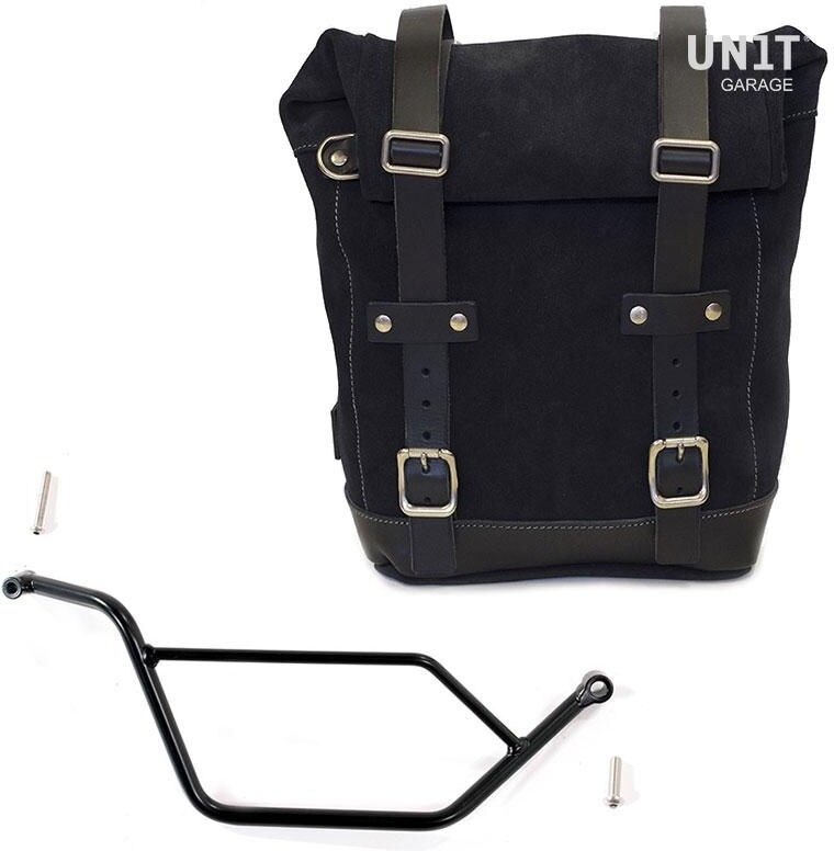 UNIT GARAGE ユニットガレージ Unit Garage Waxed suede Side Pannier + Subframe Bmw GS 850/1100/1150 e AD， JetBlack | U002+1524DX-JetBlack サイドバッグ 車体用バッグ・ケース｜ウェビック　店