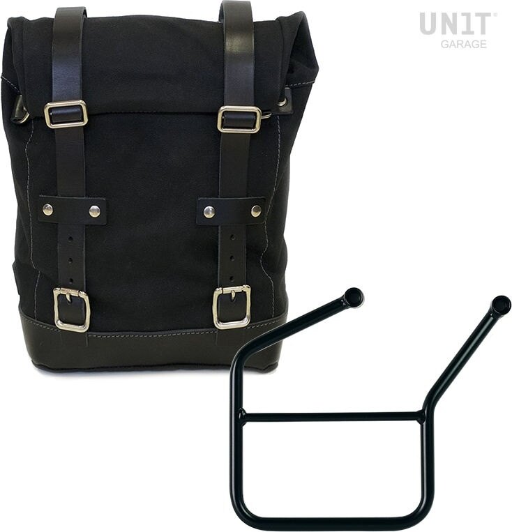 UNIT GARAGE ユニットガレージ Unit Garage Side Pannier Canvas + Left Subframe HUSQVARNA， Black/Black | U001+3007SX-Black-Black サイドバッグ 車体用バッグ・ケース