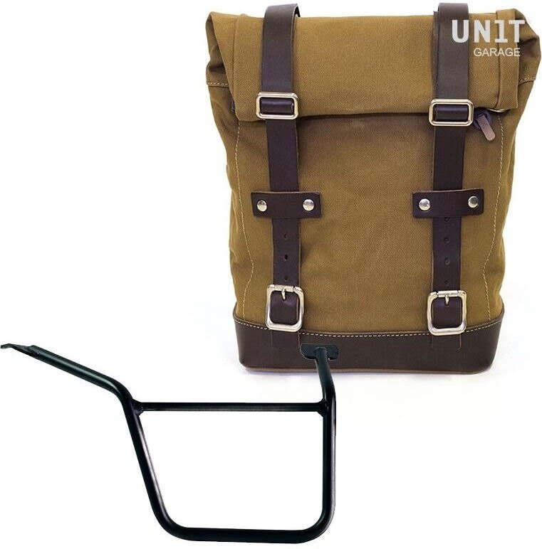 UNIT GARAGE ユニットガレージ Unit Garage Side Pannier Canvas + Right Subframe Pan America 1250， Beige/Brown | U001+3304DX-Beige-Brown サイドバッグ 車体用バッグ・ケース